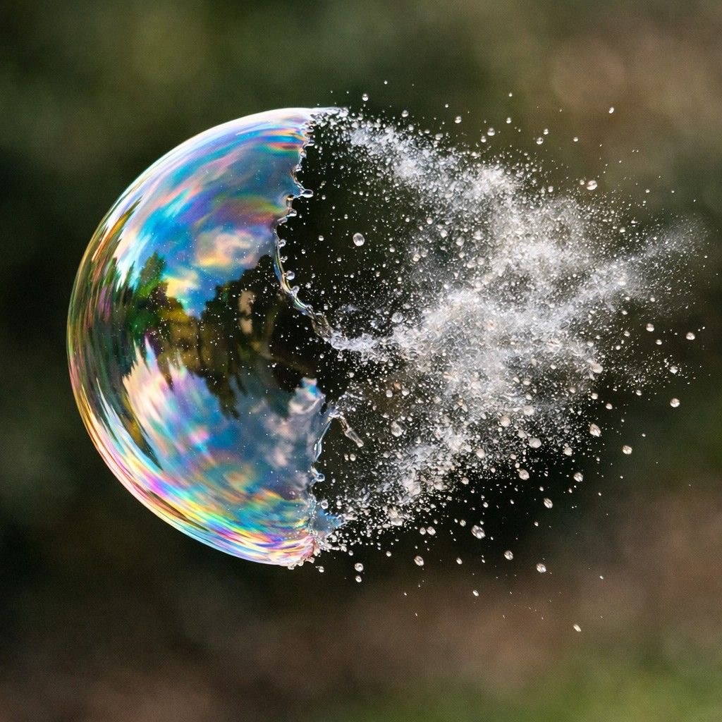 弾けるシャボン玉